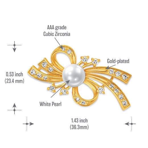 modern bow brooch measurement