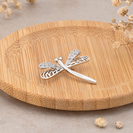 cz dragonfly brooch