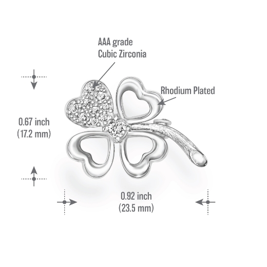 clover brooch measurement