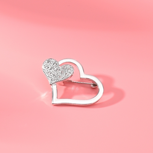 mini love heart brooch