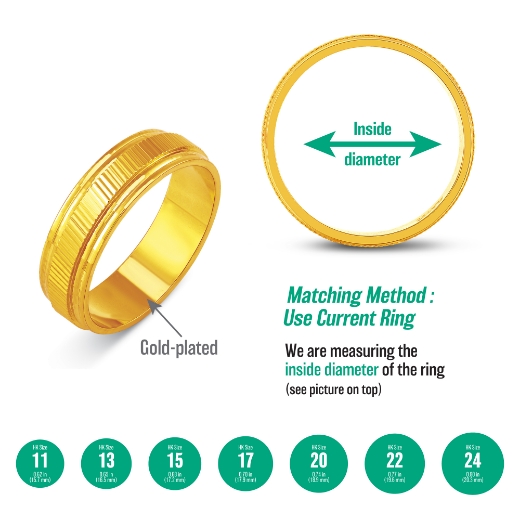 Wide Ring with Slanted Lines measurement