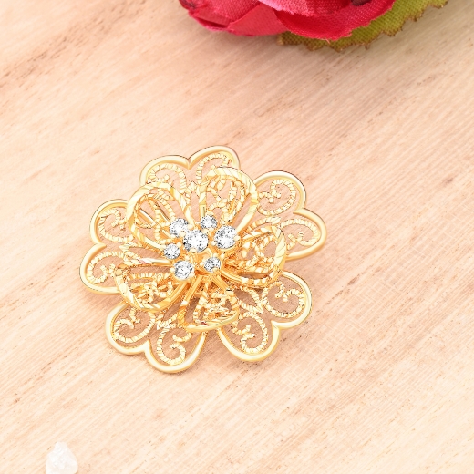 Picture of Filigree Camellia Flower Brooch Gold Plated