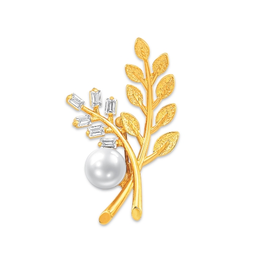Double Fern Brooch Gold Plated