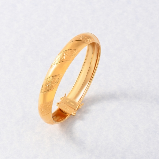 Stripe Star Gold Plated Bangle