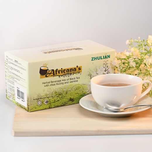 Picture of AFRICANA'S Herbal Beverage Mix of Black Tea with Misai Kucing and Jasmine - 60 tea bags