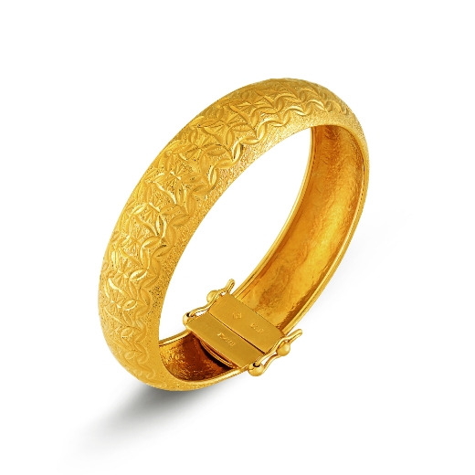 Wide Engraved Bangle Gold Plated