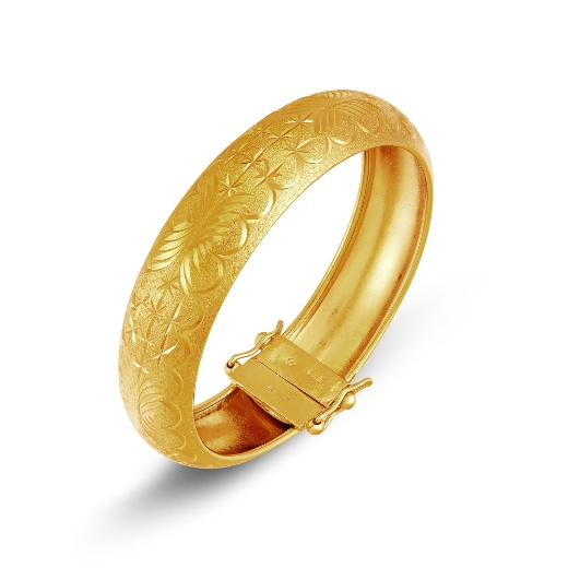 Lunar Engraved Bangle Gold Plated