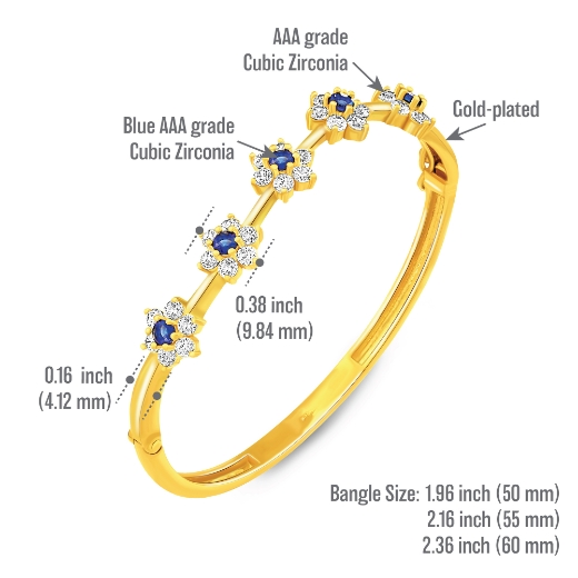 Blue Flower Bangle measurement