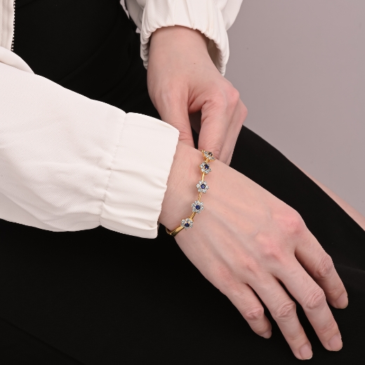 blue flower bangle for women