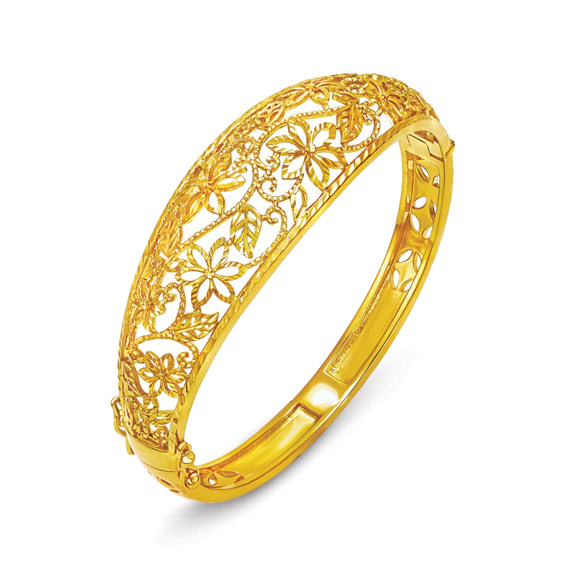 bold filigree flower bangle