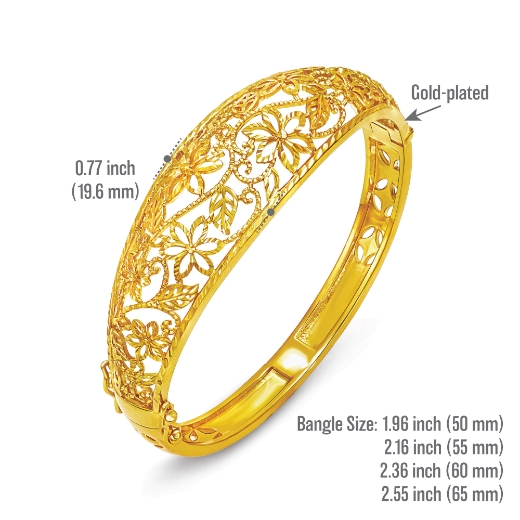 bold filigree flower bangle measurement