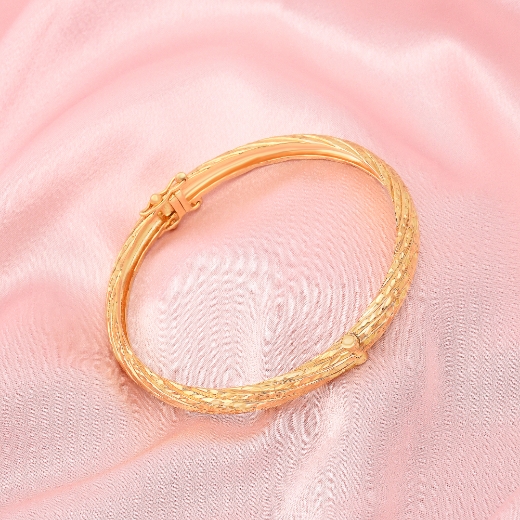 Hammered Twist Bangle Gold Plated