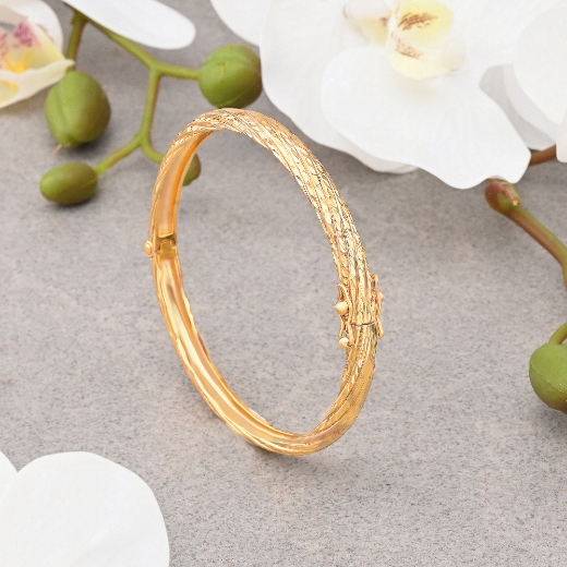 Twisted Textured Bangle Gold Plated