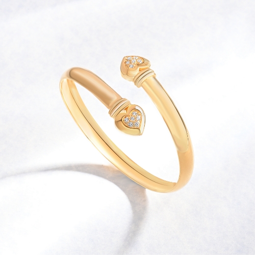 Bypass Heart Bangle Gold Plated