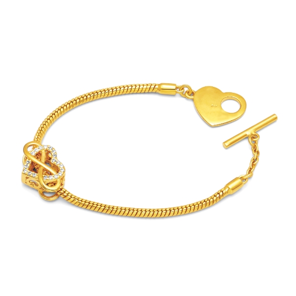 Show details for Infinity Heart Bracelet Gold Plated in T-Bar Infinity Heart Bracelet T-bar