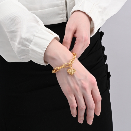 heart paperclip bracelet for women