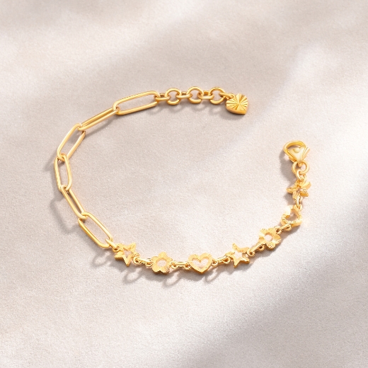 Mix Star Flower Love Chain Bracelet