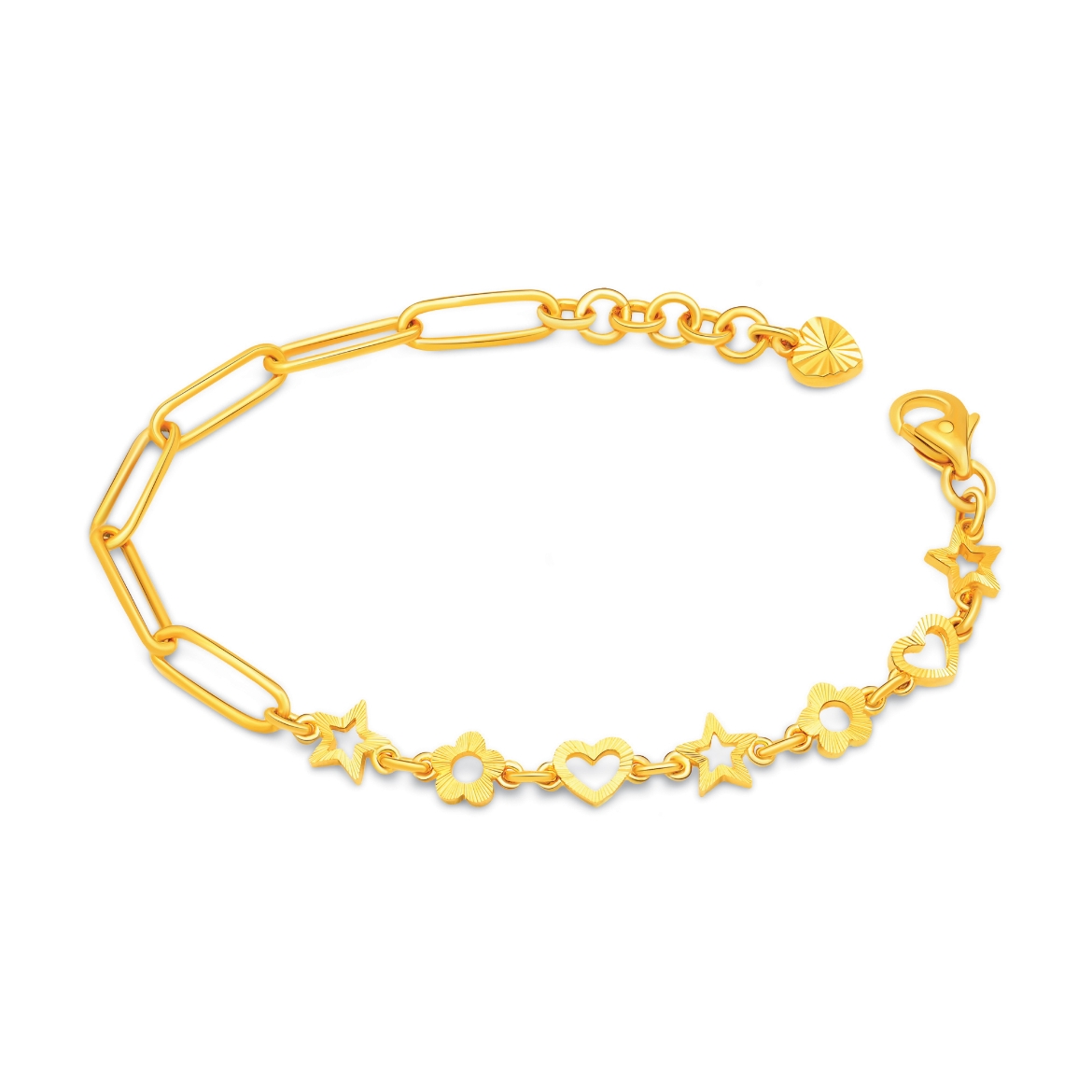 Mix Star Flower Love Paperclip Bracelet