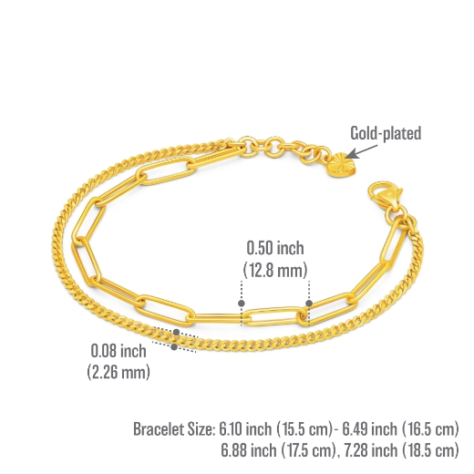 Two Layer Paperclip Bracelet measurement