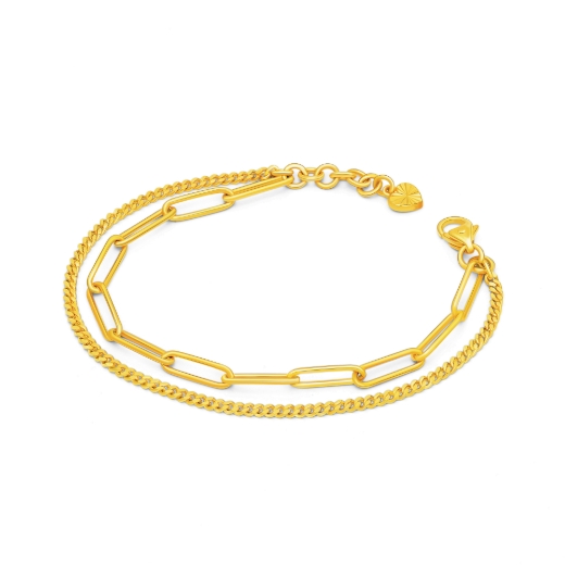 Two Layer Paperclip Chain Bracelet