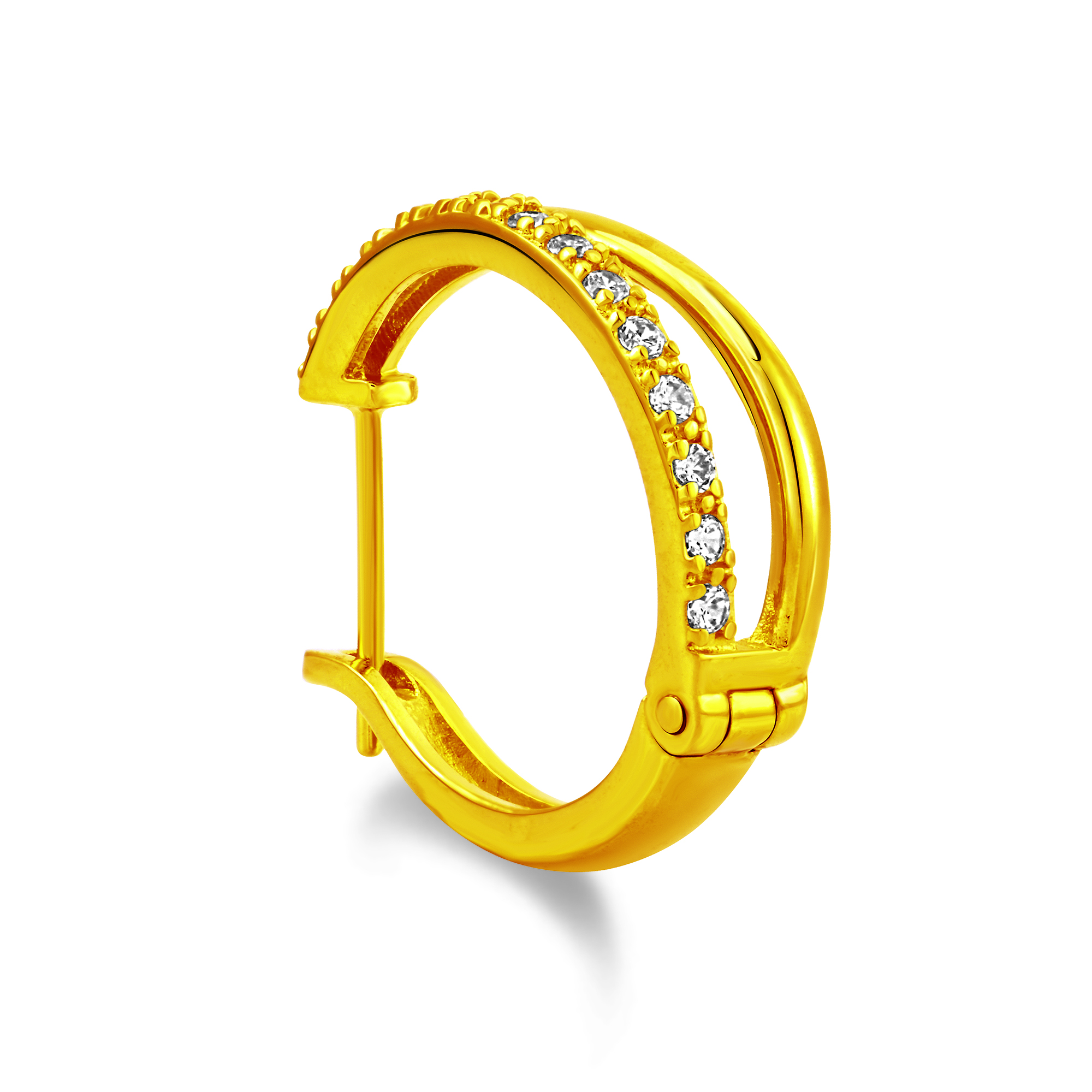 Zhulian Malaysia. Split Hoop Earrings Gold Plated
