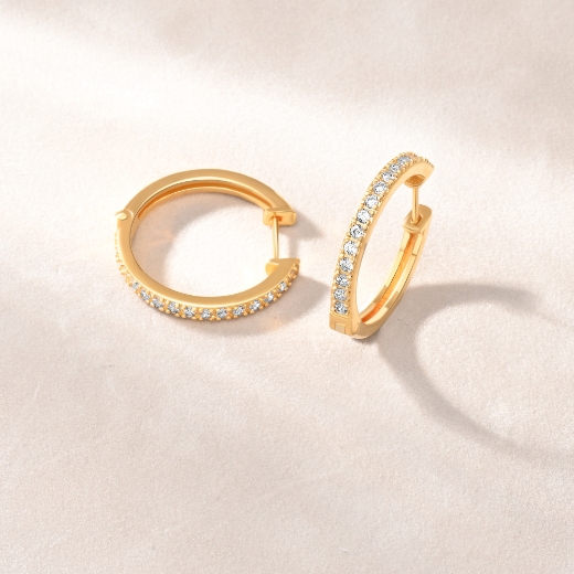 CZ Single Hoop Earrings
