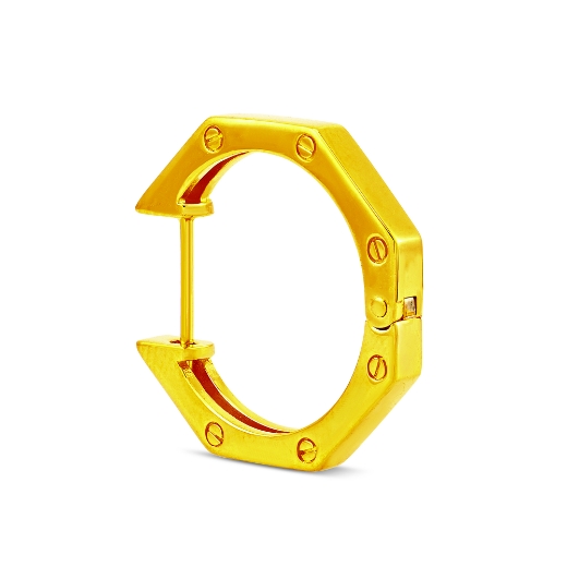 Octagon Hoop Earrings side