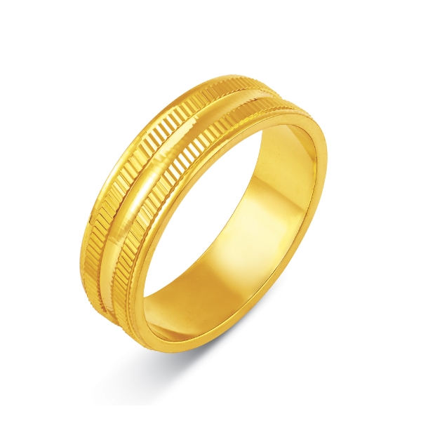 Show details for Wide Double Layer Ring Band Gold Plated Wide Double Layer Ring
