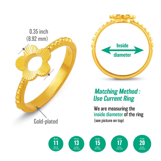 mini flower ring measurement