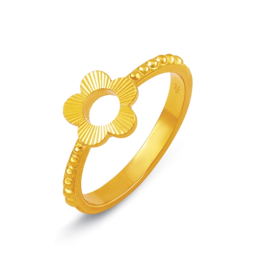 open flower ring gold plated