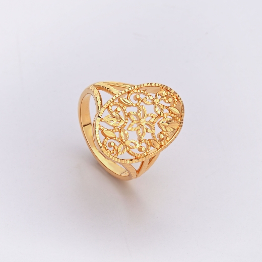 big round flower gold plated ring