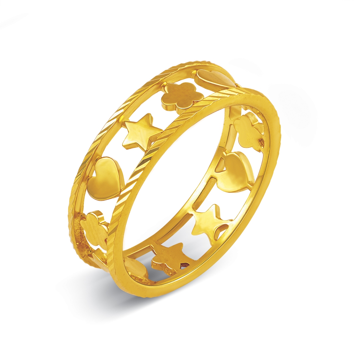 flower star heart ring