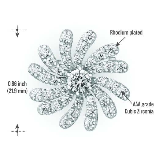 small gerbera brooch measurement