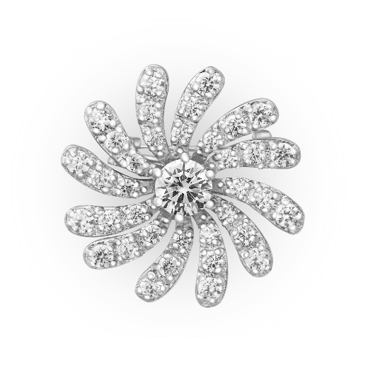 Small Gerbera Flower Brooch Rhodium