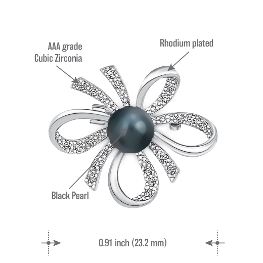 small ribbon brooch measurement