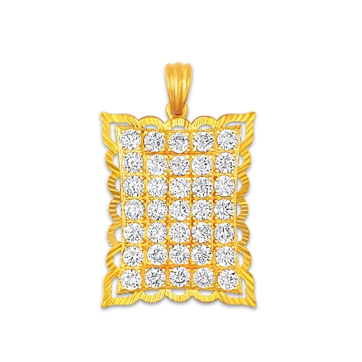 Large Rectangle Pendant Gold Plated