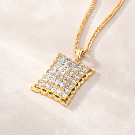 Large Rectangle Pendant with Vintage Frame