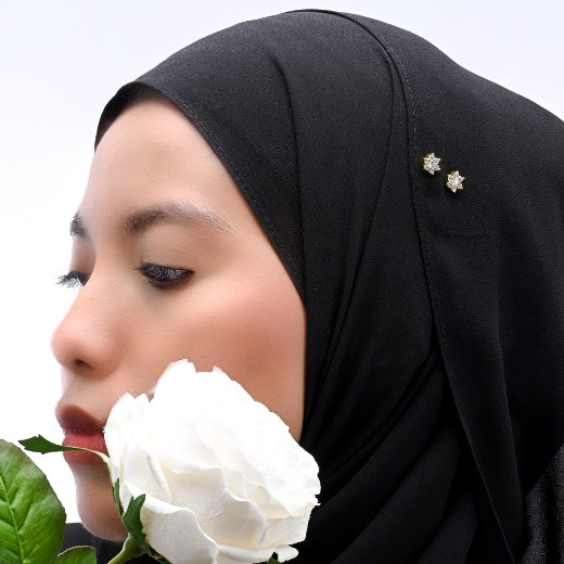 mini flower hijab pin for women