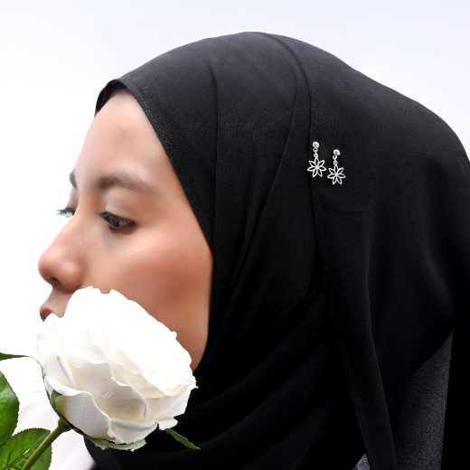 flower hijab pin for women
