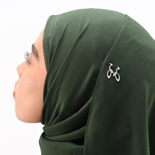 twin leaves hijab pin for women