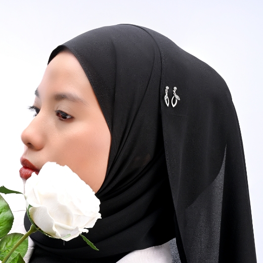 twin leaves scarf pin for women