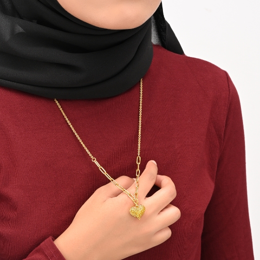 heart paperclip necklace for women