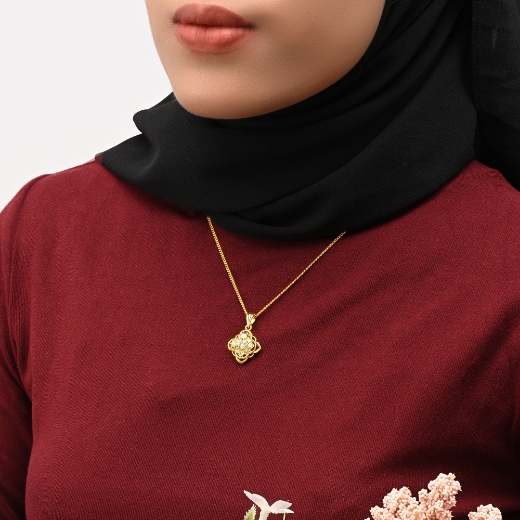 CZ Square Flower Pendant for women