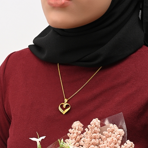 twist open heart pendant for women