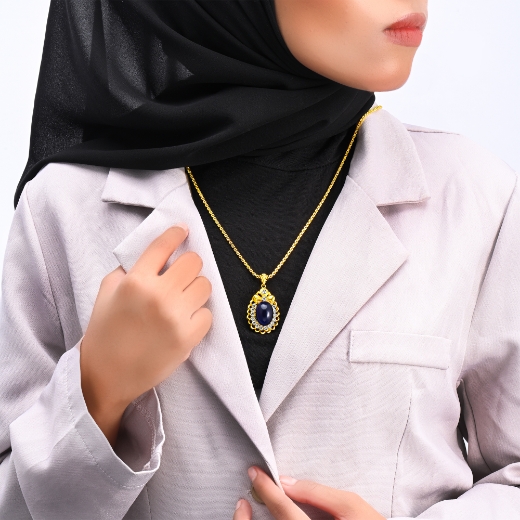 Royal Blue CZ Pendant for women