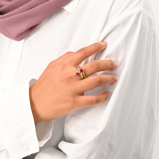 double cz bypass ring for women