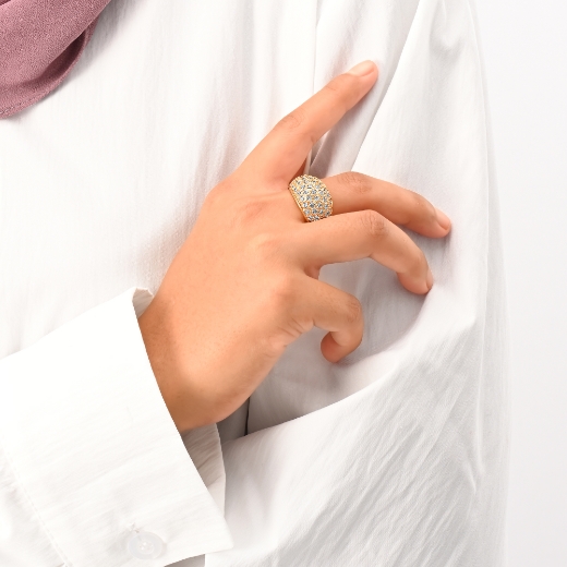 CZ Dome Signet Ring for women