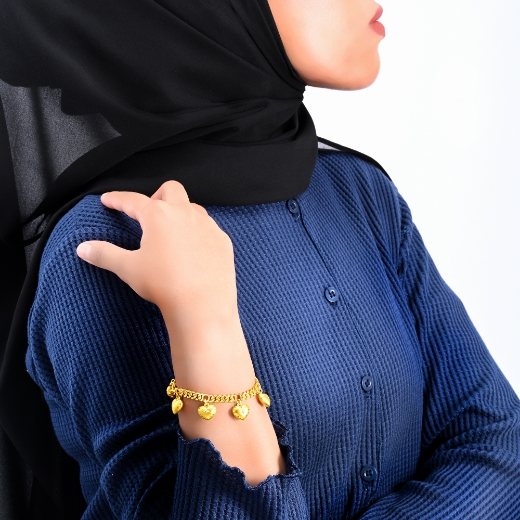 Heart Cuban Chain Bracelet for women