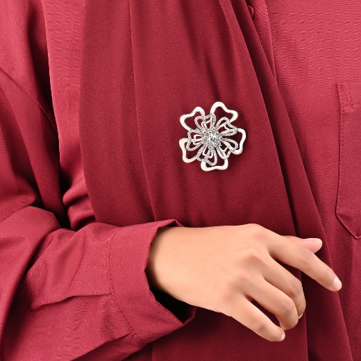 layered flower brooch for women