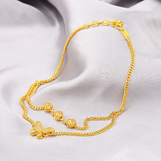 gold plated butterfly anklet